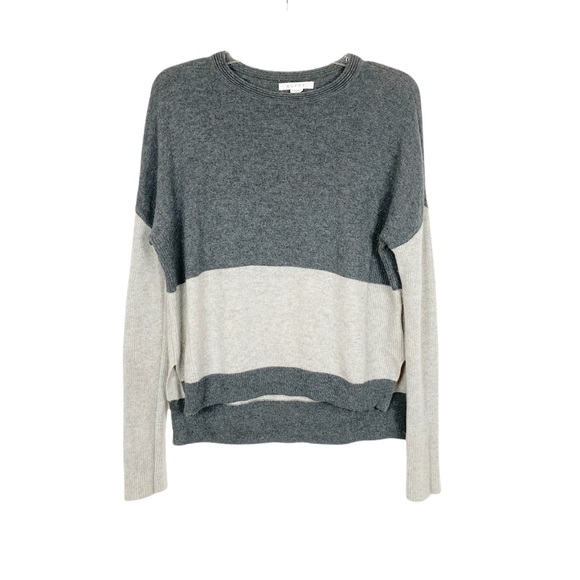 Duffy Two-tone Cashmere Sweater Dark and Light Gray Size XS - Picture 1 of 6